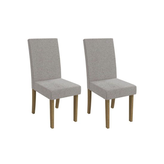 Kit 2 Cadeiras Sala Jantar 2CAD131 2 Un Canela/Boucle Cinza - Kappesberg
