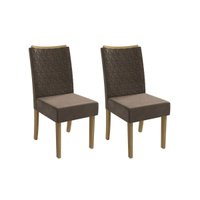 Kit 2 Cadeiras de Cozinha 2CAD129 2 Un Canela/Suede Capuccino - Kappesberg