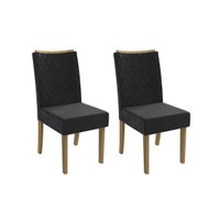 Kit 2 Cadeiras Sala Jantar 2CAD129CN 2 Un Canela/Suede Preto - Kappesberg