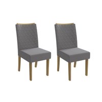 Cadeira Sala de Jantar 2CAD129CN Kit 2 Un Canela/Suede Cinza - Kappesberg