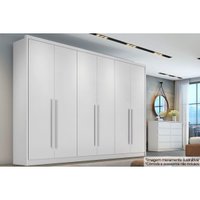 Guarda Roupa Casal 6 Portas e 6 Gavetas Robust/Livorno Plus Neve - Novo Horizonte