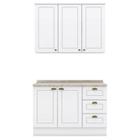 Armario Aereo E Balcao 120 cm CE169 Americana Branco Calcare Henn