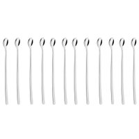 Kit Com 12 Colheres Cabo Longo Bailarina Inox 30cm Tramontina para Mexer Suco Drinks Coquetel