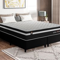 Conjunto Cama Box c/ Molas Ensacadas Durham King 193x203x60 -  Preto