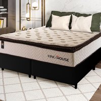 Conjunto Cama Box Com Molas Ensacadas Quartzo King 193x203x71 - Marrom