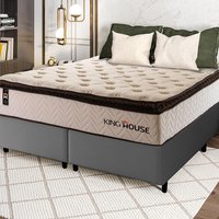 Conjunto Cama Box  Queen c/ Molas Ensacadas Quartzo Marrom 158x198x71
