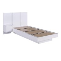 Cama de Solteiro Suspensa com Cabeceira e Mesa de Apoio Branco MDP Zurique Art In Móveis