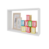 Nicho Infantil Organizador Multiuso Grande Retangular Branco MDP Brinquedos Decoração