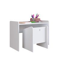 Conjunto Mesa e Poltrona Infantil Montessoriana Branca MDP Meu Fofinho Art In Móveis