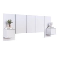 Cabeceira para Cama de Casal Branca com Mesas de Cabeceira Zurique MDP Art In Móveis