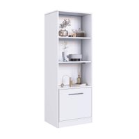 Estante com Compartimento Oculto Branco MDP 3 Prateleiras e 1 Porta Lock Art In Móveis