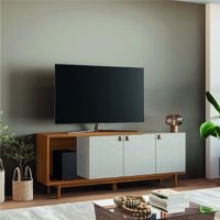 Rack Bancada Para TV Até 50 Polegadas 3 Portas Suíça Madeirado / Off White Notável