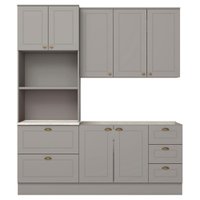 Cozinha Modulada 3 Pecas 120 cm CE759 Americana Cinza Calcare Henn