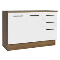 Balcão de Pia Cozinha Com 2 Portas e 3 Gavetas (Com Tampo) Rustic Agata Madesa