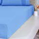 Jogo de Cama Casal Malha 3 Pçs Bella Cama 100% Algodão 138x188x30cm Azul