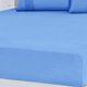 Jogo de Cama Casal Malha 3 Pçs Bella Cama 100% Algodão 138x188x30cm Azul