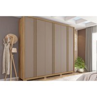 Guarda Roupa 6 Portas e 4 Gavetas Gladiador Buriti/Fendi - Caemmun