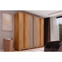 Guarda Roupa 6 Portas e 4 Gavetas Mozart Buriti/Fendi - Caemmun