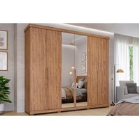 Guarda Roupa 6 Portas (2 c/ Espelho) e 6 Gavetas c/ Pés Guarapari Cinamomo - Panan