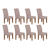 Kit 8 Cadeiras Sala Jantar Lunara 8 Un Imbuia -Capuccino/Suede Creme - Rufato