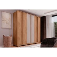 Guarda Roupa 6 Portas e 4 Gavetas Mozart Freijo/Off White - Caemmun
