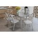 Sala de Jantar Completa Elba c/ Tampo de Vidro 150cm e 6 Cadeiras Holanda Cromada - Courano Branco - Kappesberg