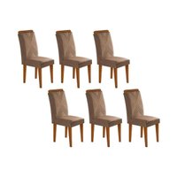 Kit 2 Cadeiras Sala Jantar Amsterdã 6 Un Capuccino/Suede Capuccino - Rufato