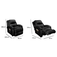 Poltrona Reclinável c/ Massagem p/ Sala Motorizada Vibro Divino Urbany Zero Wall Giro e Balanço Courano Bege - Probel