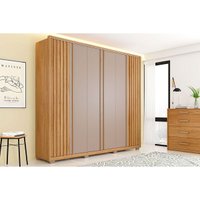 Guarda Roupa 6 Portas e 4 Gavetas Apollo Buriti/Fendi - Caemmun