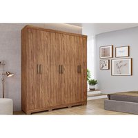 Guarda Roupa 6 Portas e 2 Gavetas c/ 1 Espelho Interno Milena Cinamomo - Panan