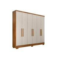 Guarda Roupa 6 Portas e 4 Gavetas c/ Pés Milly/Veneza Cumaru/Fendi 25 - Novo Horizonte
