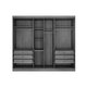 Quarto Modulado Rizon 5 Peças (1 Armário Ponte + 1 Closet + 2 Guarda Roupas + 1 Complemento) QC201 Neve - Novo Horizonte