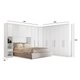Quarto Modulado Rizon 5 Peças (1 Armário Ponte + 1 Closet + 2 Guarda Roupas + 1 Complemento) QC201 Neve - Novo Horizonte