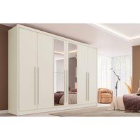 Guarda Roupa 6 Portas (2 c/ Espelho) e 6 Gavetas Valencia Off White - Europa