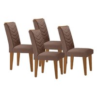 Kit 4 Cadeiras Sala Jantar Londrina 4 Un Capuccino/Suede Capuccino - Rufato