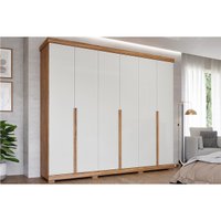 Guarda Roupa 6 Portas e 6 Gavetas Guarapari Cinamomo/Off White - Panan