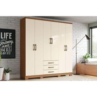 Guarda Roupa 6 Portas e 3 Gavetas Caju DA136 Nature/Off White - Henn