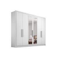 Guarda Roupa 6 Portas (2 c/ Espelho) e 8 Gavetas Rizon/Linea Neve - Novo Horizonte