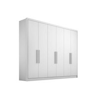 Guarda Roupa 6 Portas e 4 Gavetas Rizon/Linea Neve - Novo Horizonte
