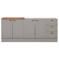 Balcao Pia 120cm Balcao Cooktop 80cm Americana Cinza Nature Henn