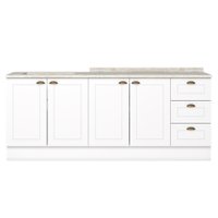 Balcao Tampo 120 cm Balcao Cooktop 80 cm Americana Branco Calcare Henn
