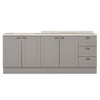 Balcao Tampo 120 cm Balcao Cooktop 80 cm Americana Cinza Calcare Henn