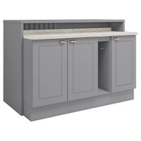 Bancada E Balcao Gourmet 146 cm CE818 Americana Cinza Calcare Henn