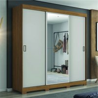 Guarda Roupas Casal Porta com Espelho 3 Portas de Correr 4 Gavetas Áustria Notável