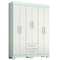 Guarda Roupas Casal 6 Portas 2 Gavetas Libano Branco Flex Notável