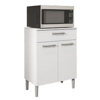 Armário de Cozinha Balcão Multiuso Para Micro Ondas Com Gaveta Diamante Branco Kit's Paraná