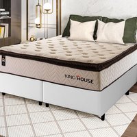 Conjunto de Cama Box Marrom Com Molas Ensacadas Quartzo 193x203x71 - King