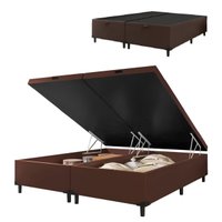 Cama Box Com Baú King 1,93m Prince Suede Marrom
