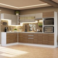 Armário Cozinha Completa de Canto 100% MDF de 447cm Smart Madesa 02