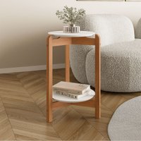Mesa de Canto Lizz Branco/Cedro- Casa D